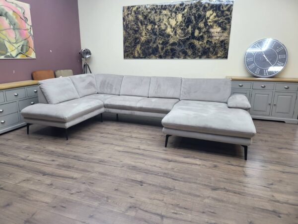 Светло сив П образен ъглов диван от плат "Dieter Knoll Arzona"
